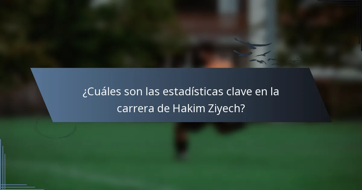 ¿Cuáles son las estadísticas clave en la carrera de Hakim Ziyech?